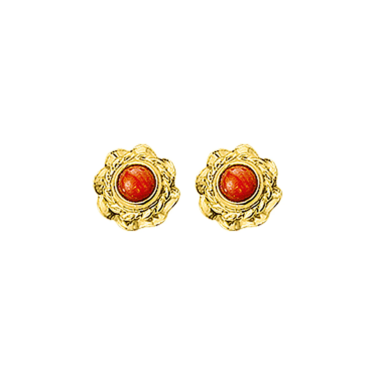 oorknoppen koraal 14K geelgoud