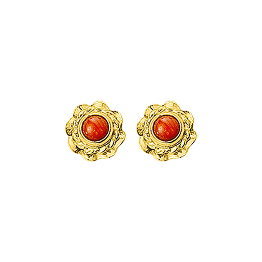 oorknoppen koraal 14K geelgoud