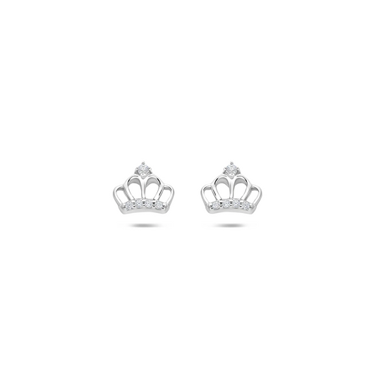 oorknoppen kroon zirkonia 6,5 mm zilver gerhodineerd