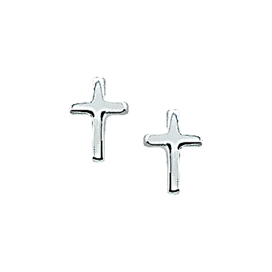 oorknoppen kruis zilver wit