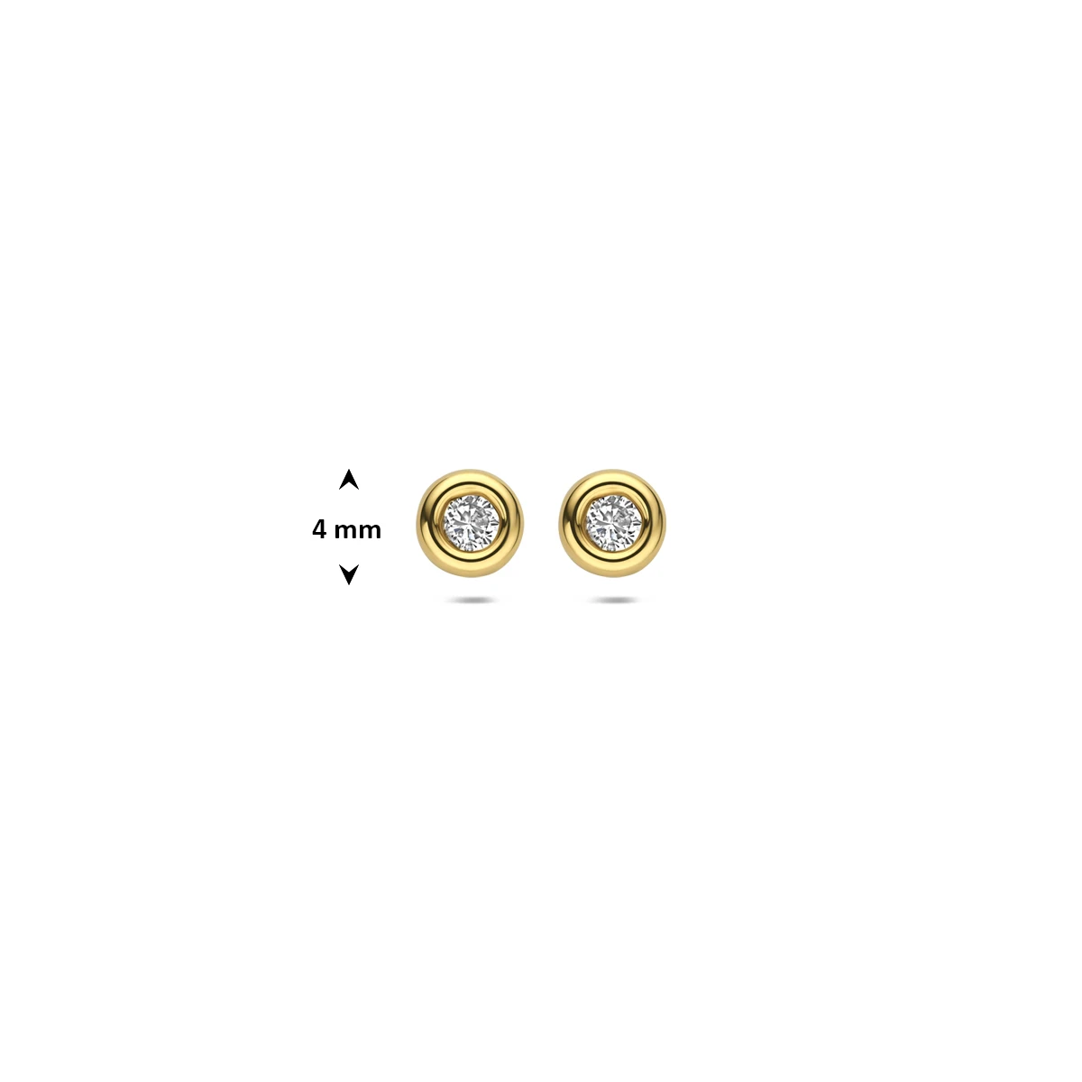 oorknoppen lab grown diamant f vs 14K geelgoud