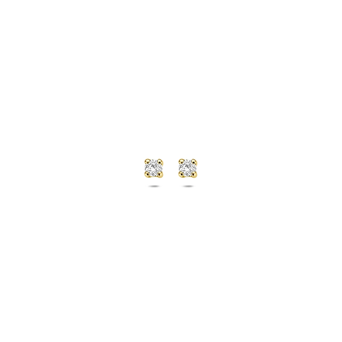 oorknoppen lab grown diamant f vs 14K geelgoud