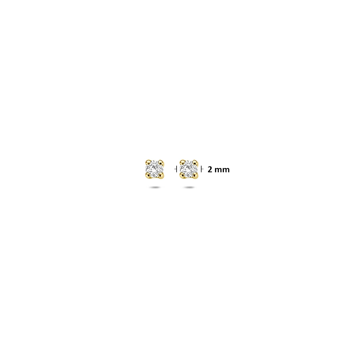 oorknoppen lab grown diamant f vs 14K geelgoud
