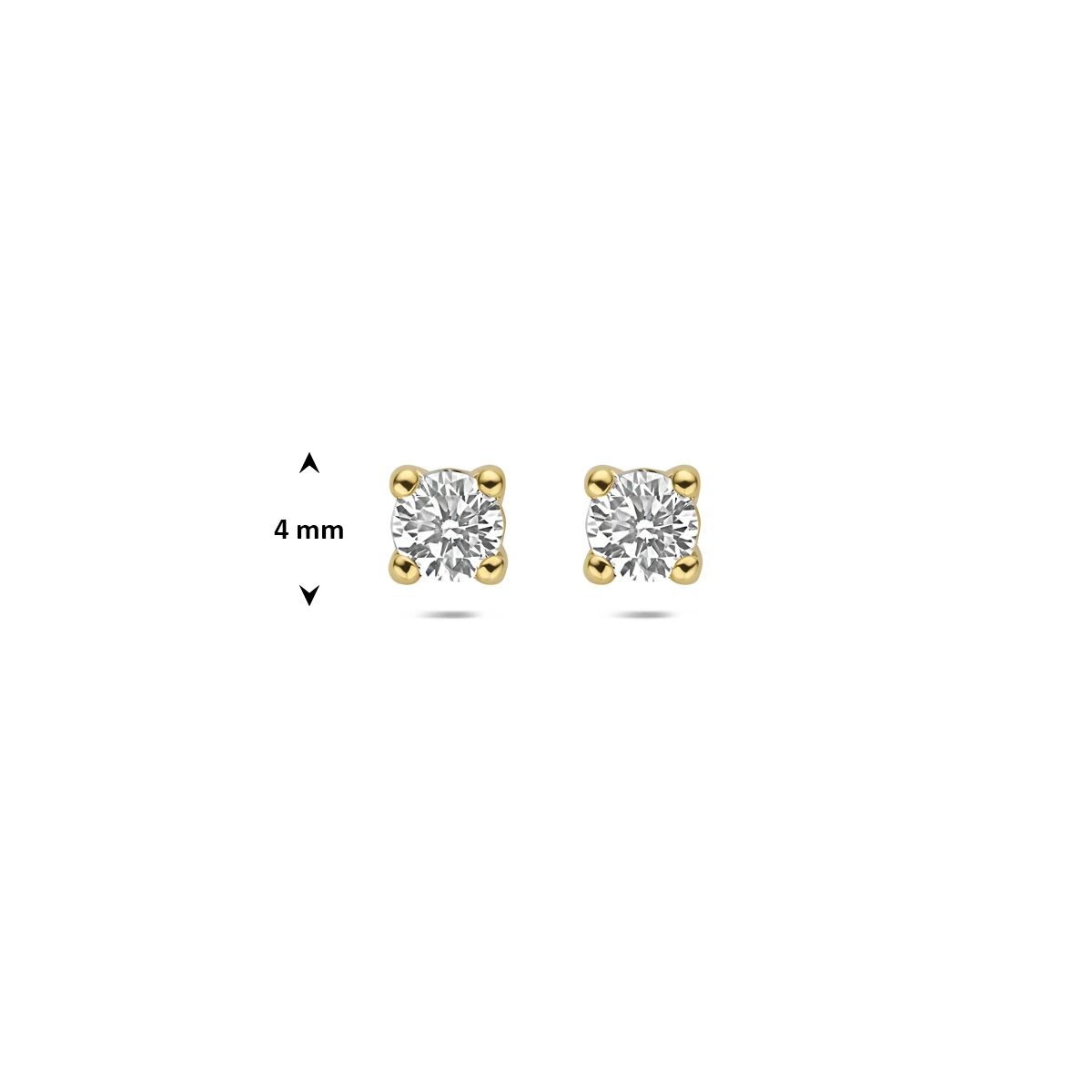 oorknoppen lab grown diamant f vs 14K geelgoud