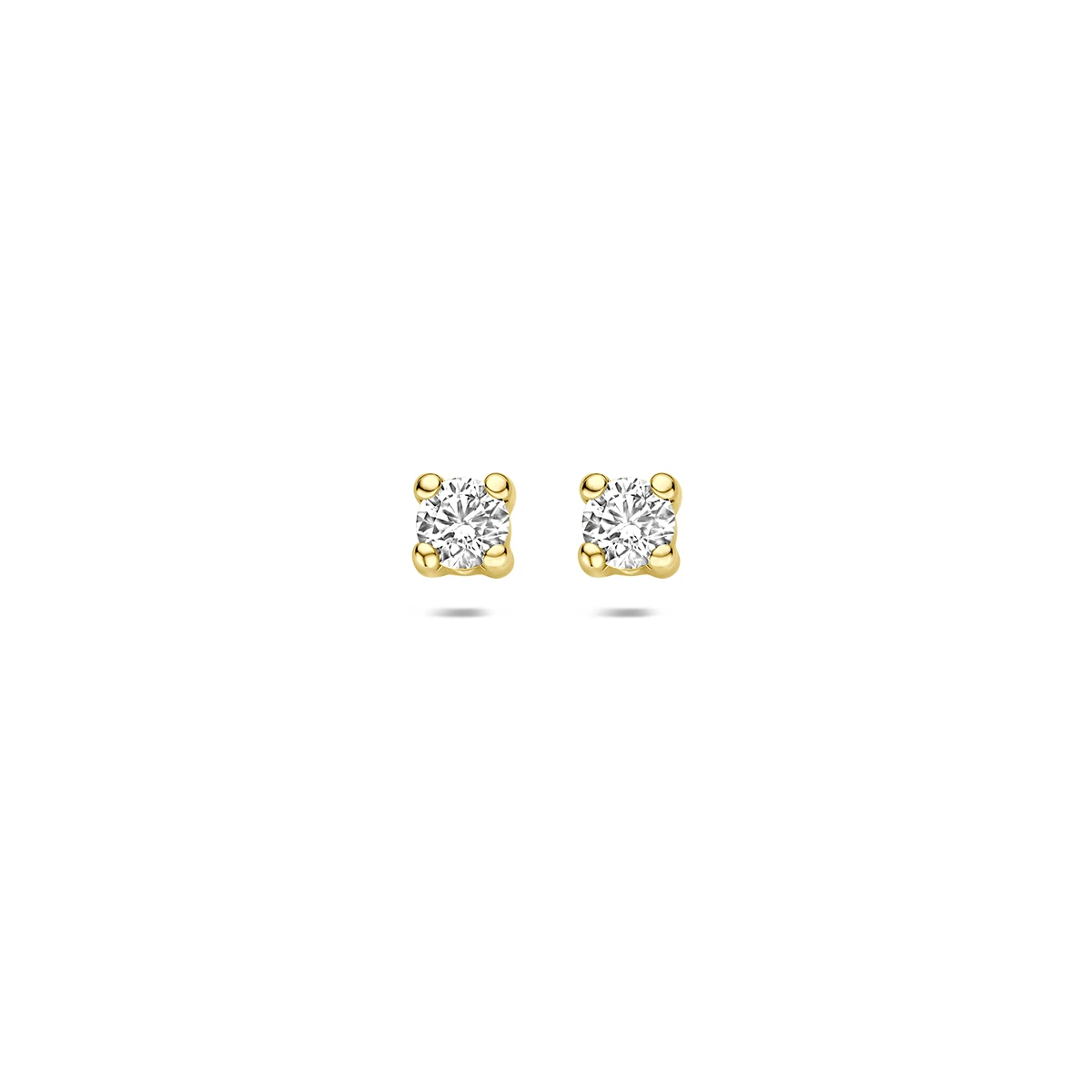 oorknoppen lab grown diamant f vs 14K geelgoud