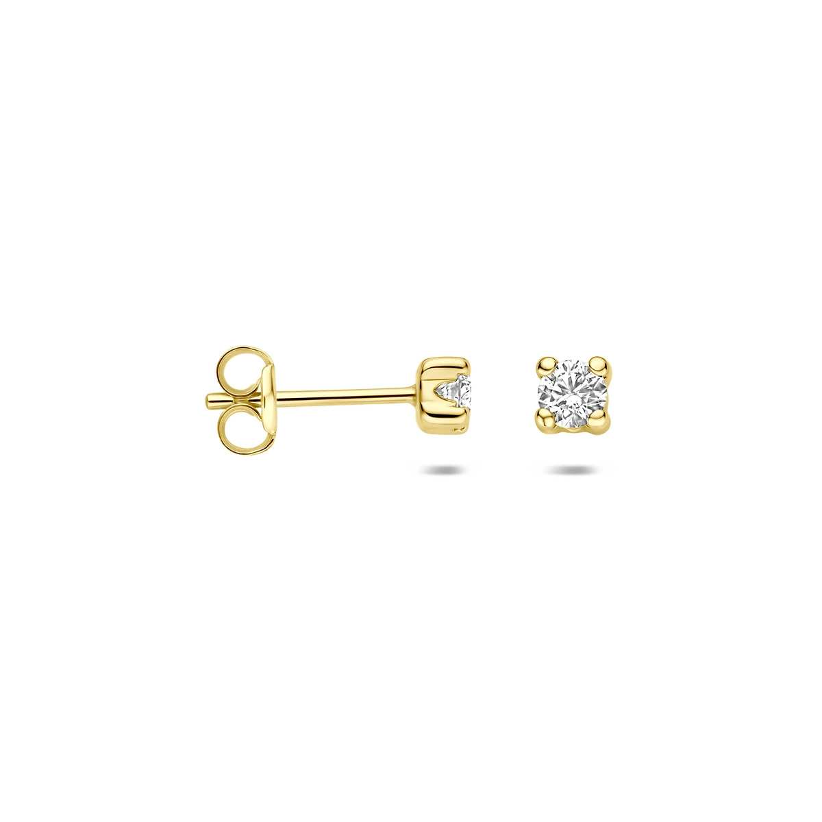 oorknoppen lab grown diamant f vs 14K geelgoud