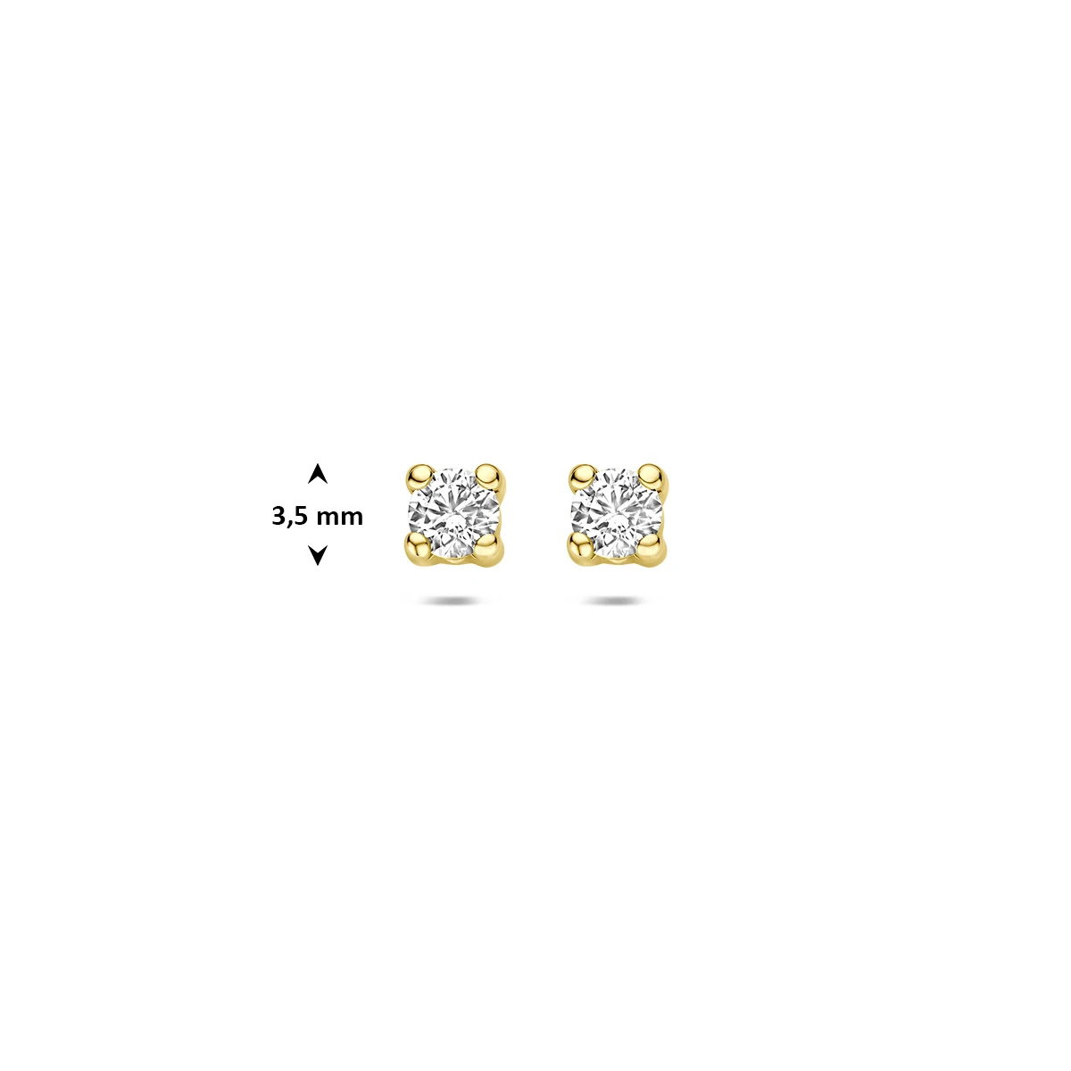 oorknoppen lab grown diamant f vs 14K geelgoud