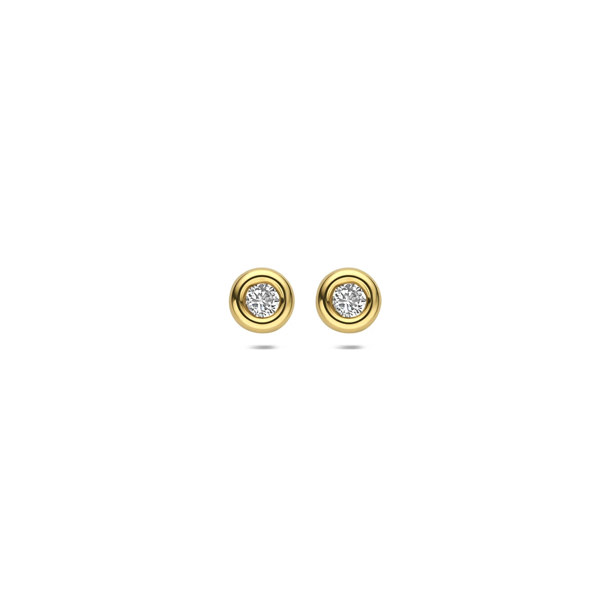 oorknoppen lab grown diamant f vs 14K geelgoud