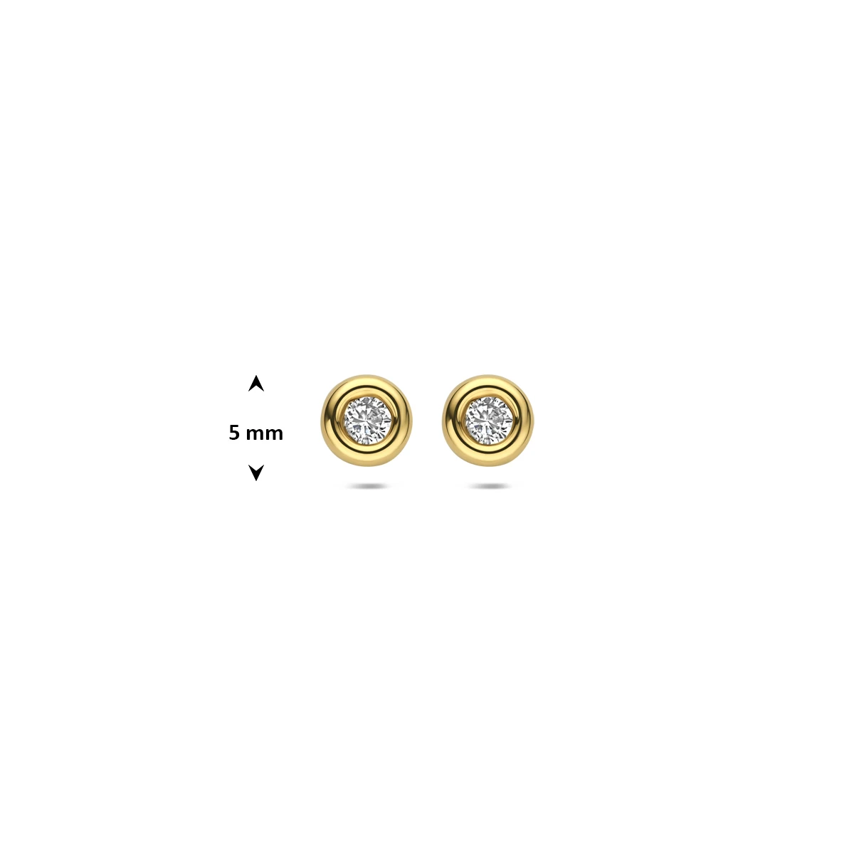 oorknoppen lab grown diamant f vs 14K geelgoud
