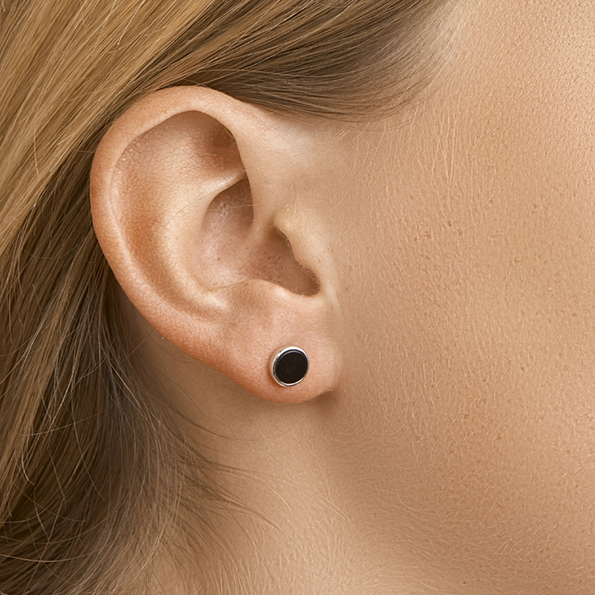 oorknoppen onyx zilver gerhodineerd