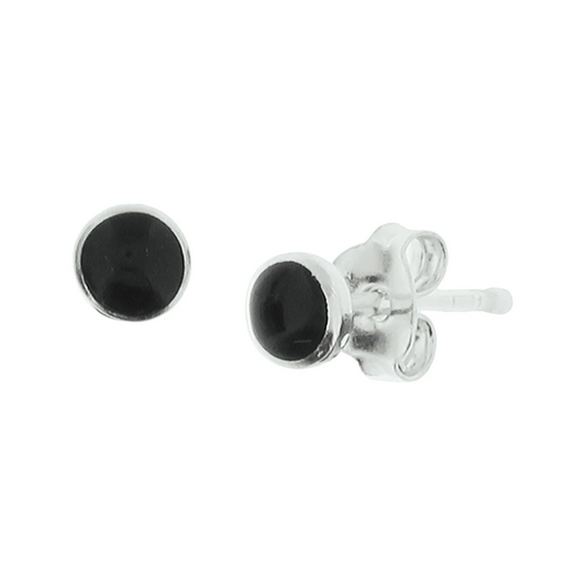oorknoppen onyx zilver wit