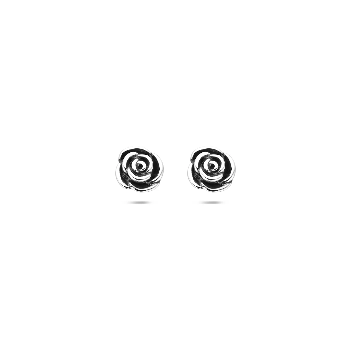 oorknoppen oxi roos 5,8 mm zilver geoxideerd