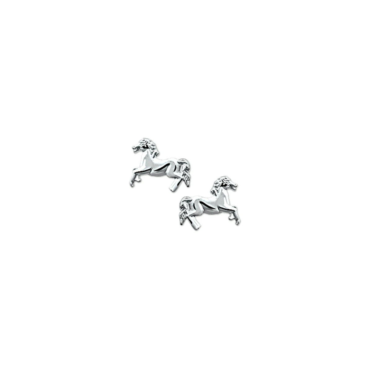 oorknoppen paard zilver gerhodineerd