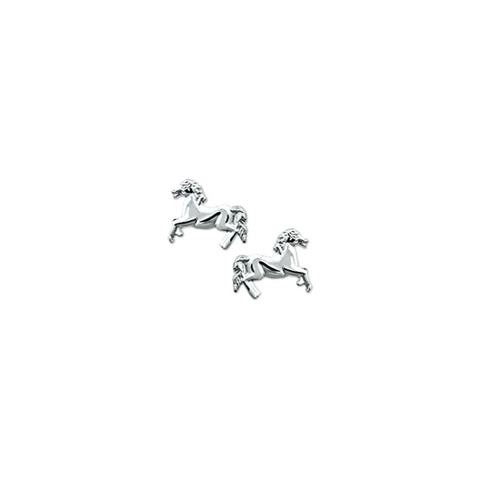 oorknoppen paard zilver gerhodineerd