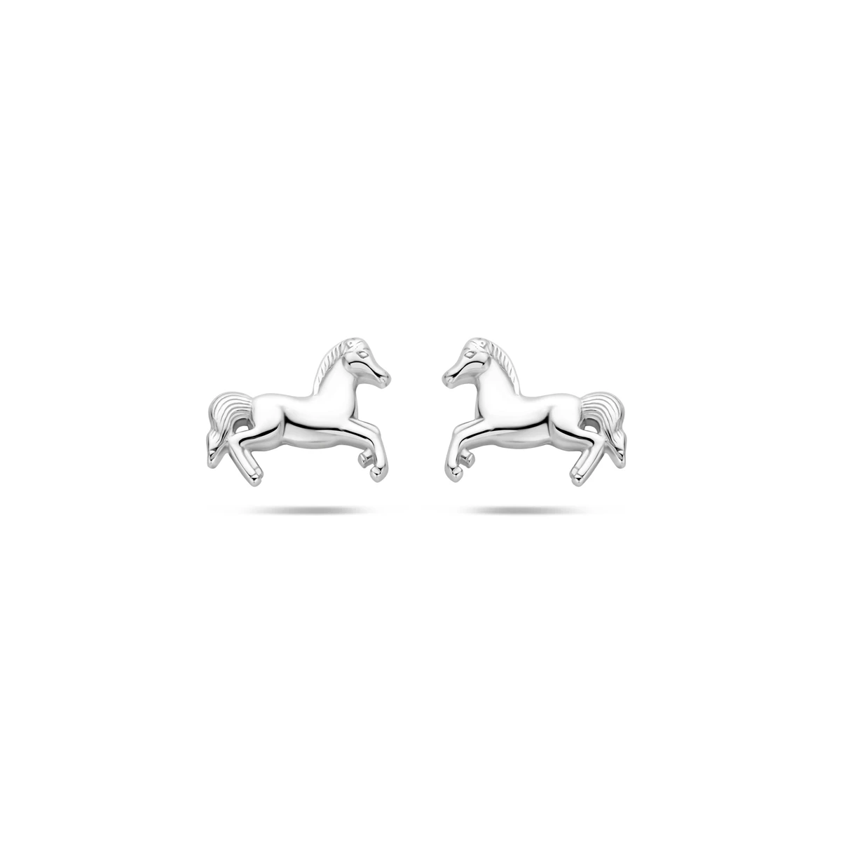 oorknoppen paard zilver gerhodineerd