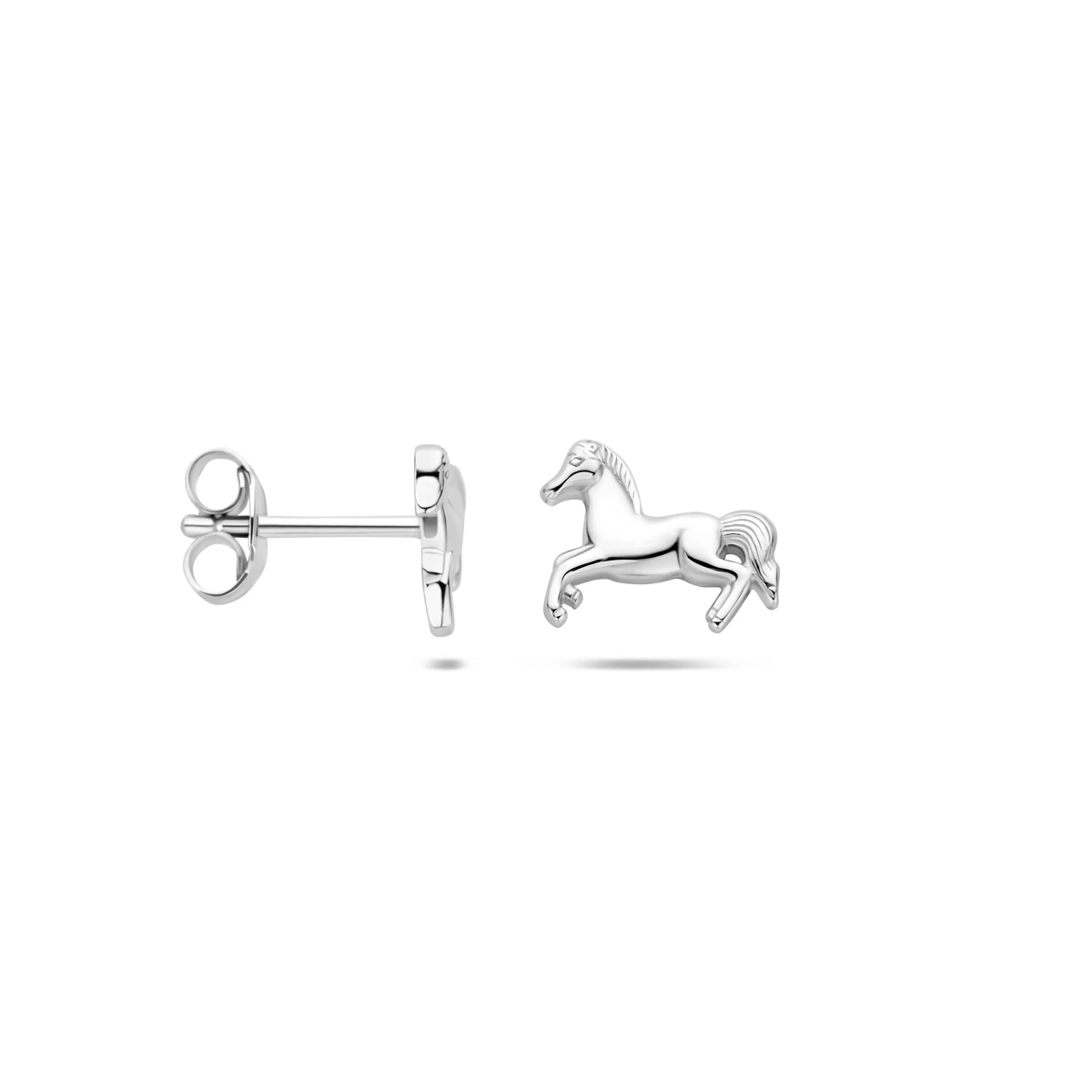 oorknoppen paard zilver gerhodineerd