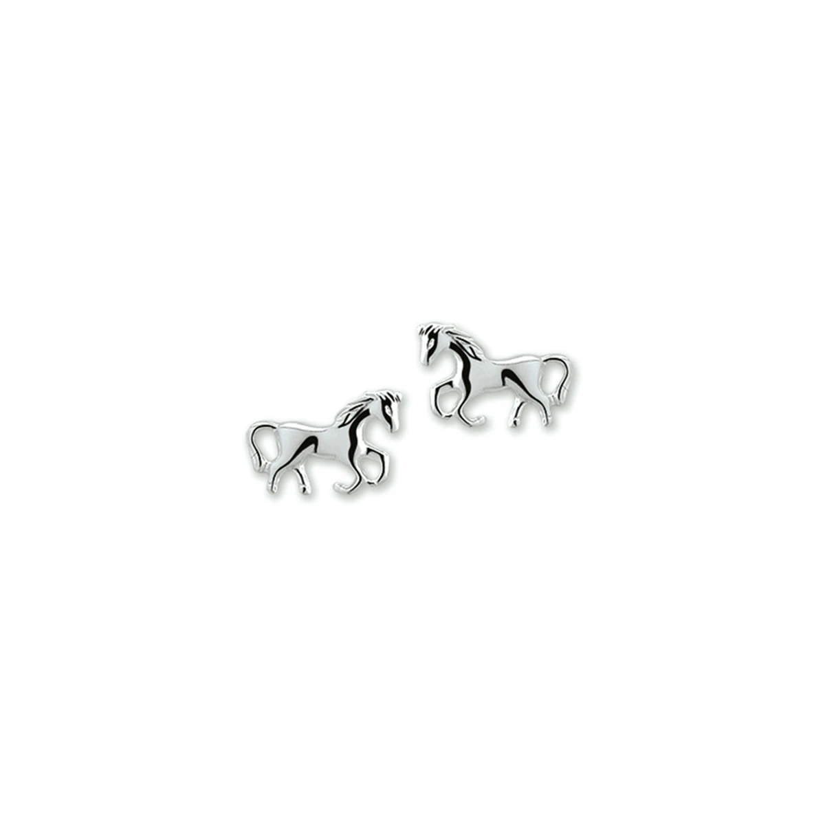 oorknoppen paard zilver gerhodineerd