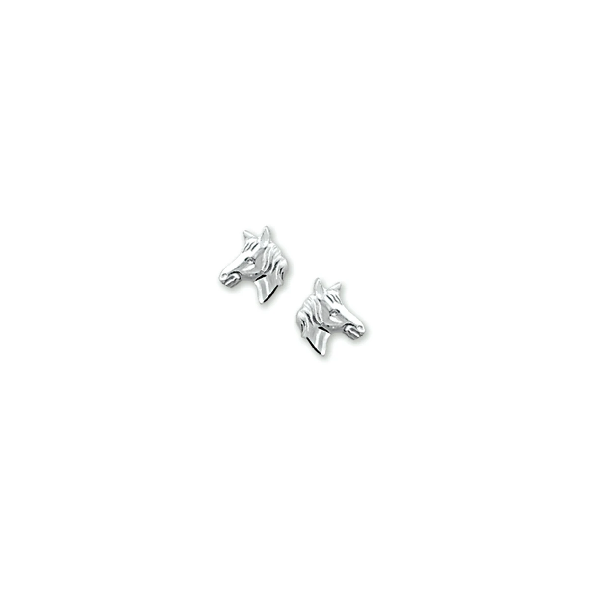 oorknoppen paardenhoofd zilver gerhodineerd