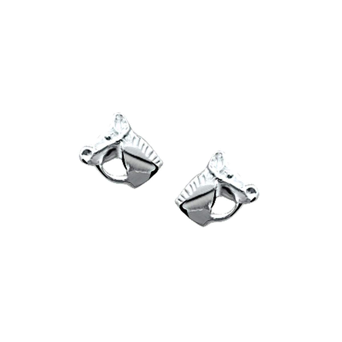 oorknoppen paardenhoofd zilver wit