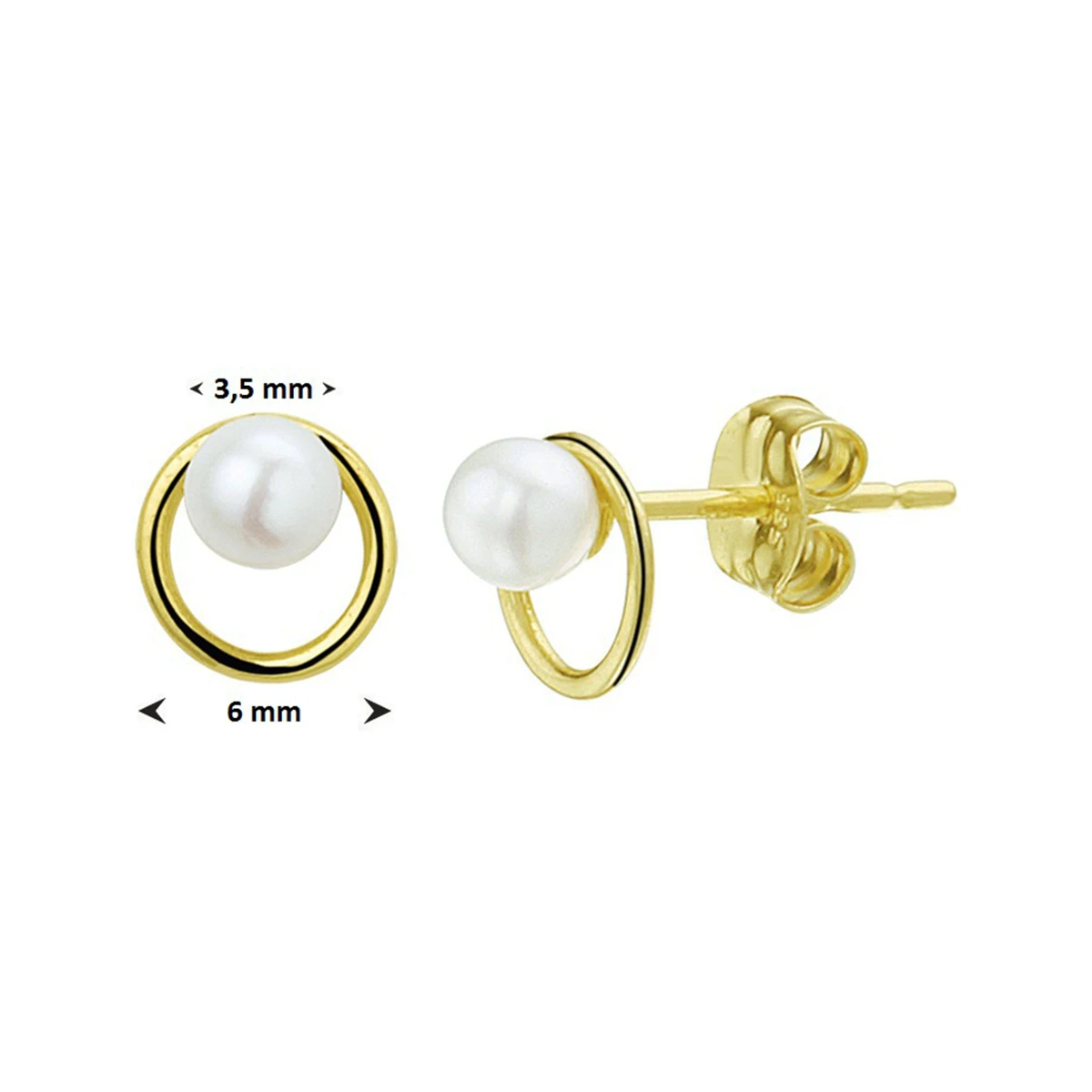 oorknoppen parel 14K geelgoud