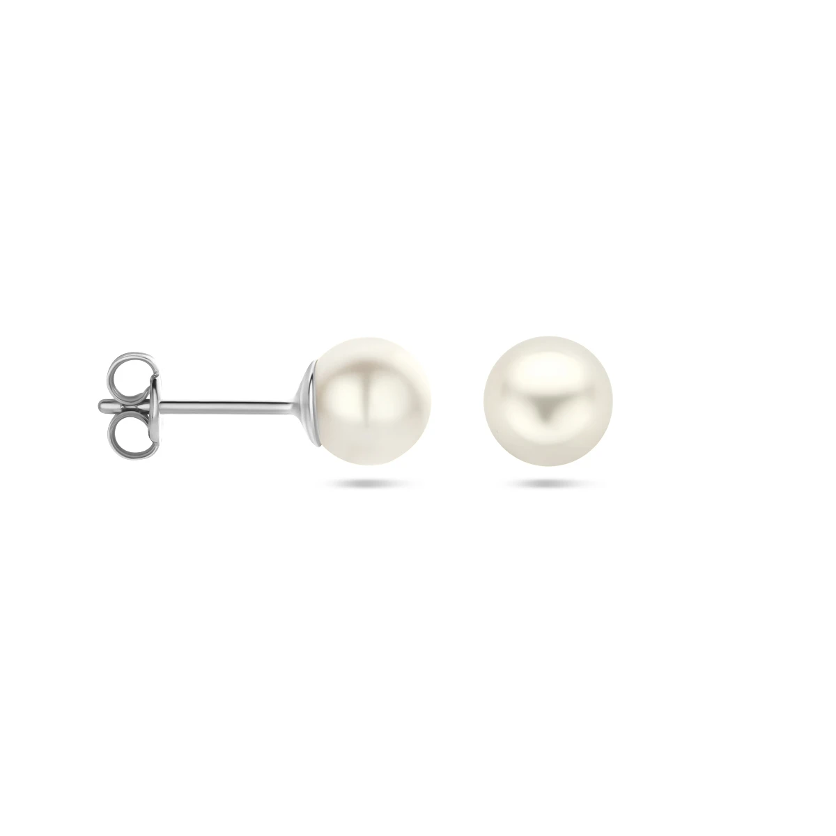 oorknoppen parel 14K witgoud