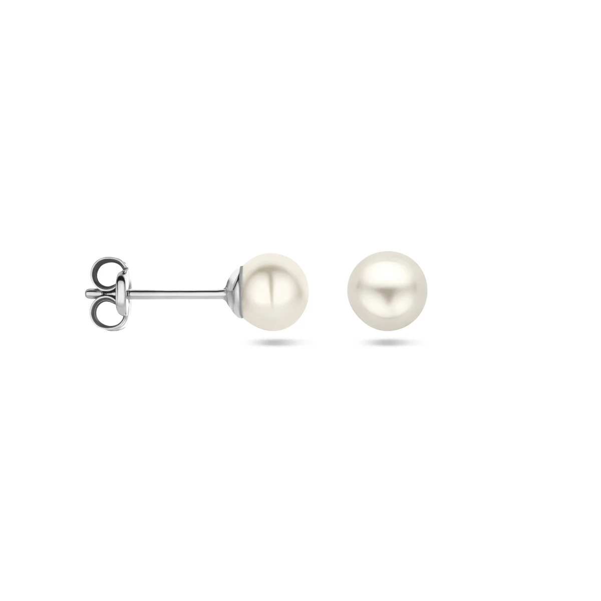 oorknoppen parel 14K witgoud