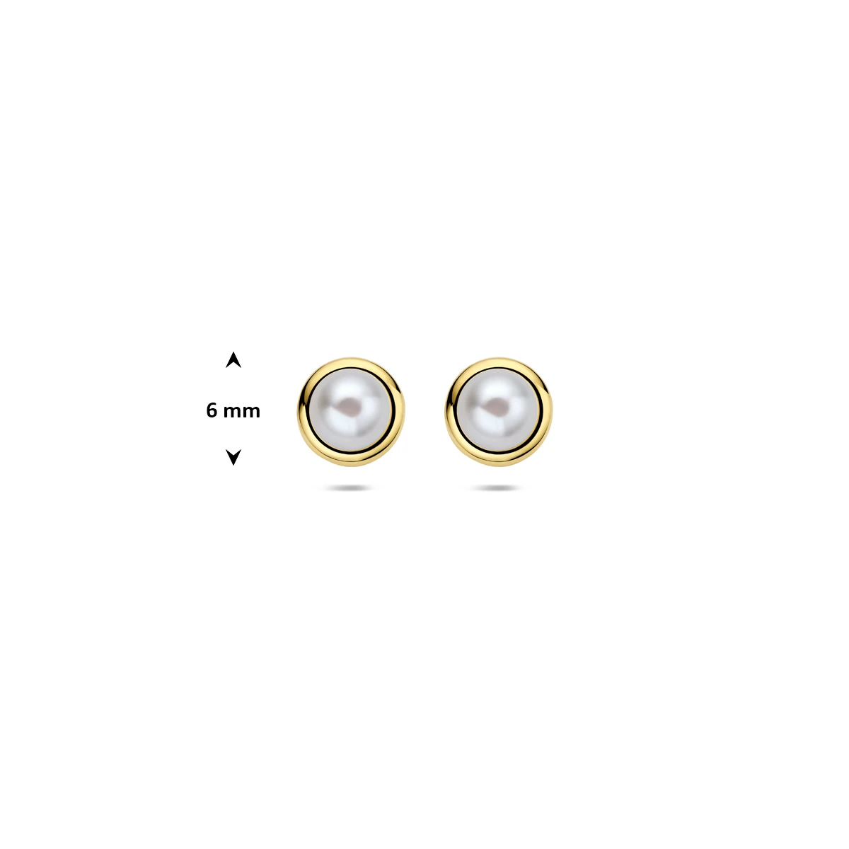 oorknoppen parel 6 mm 14K geelgoud