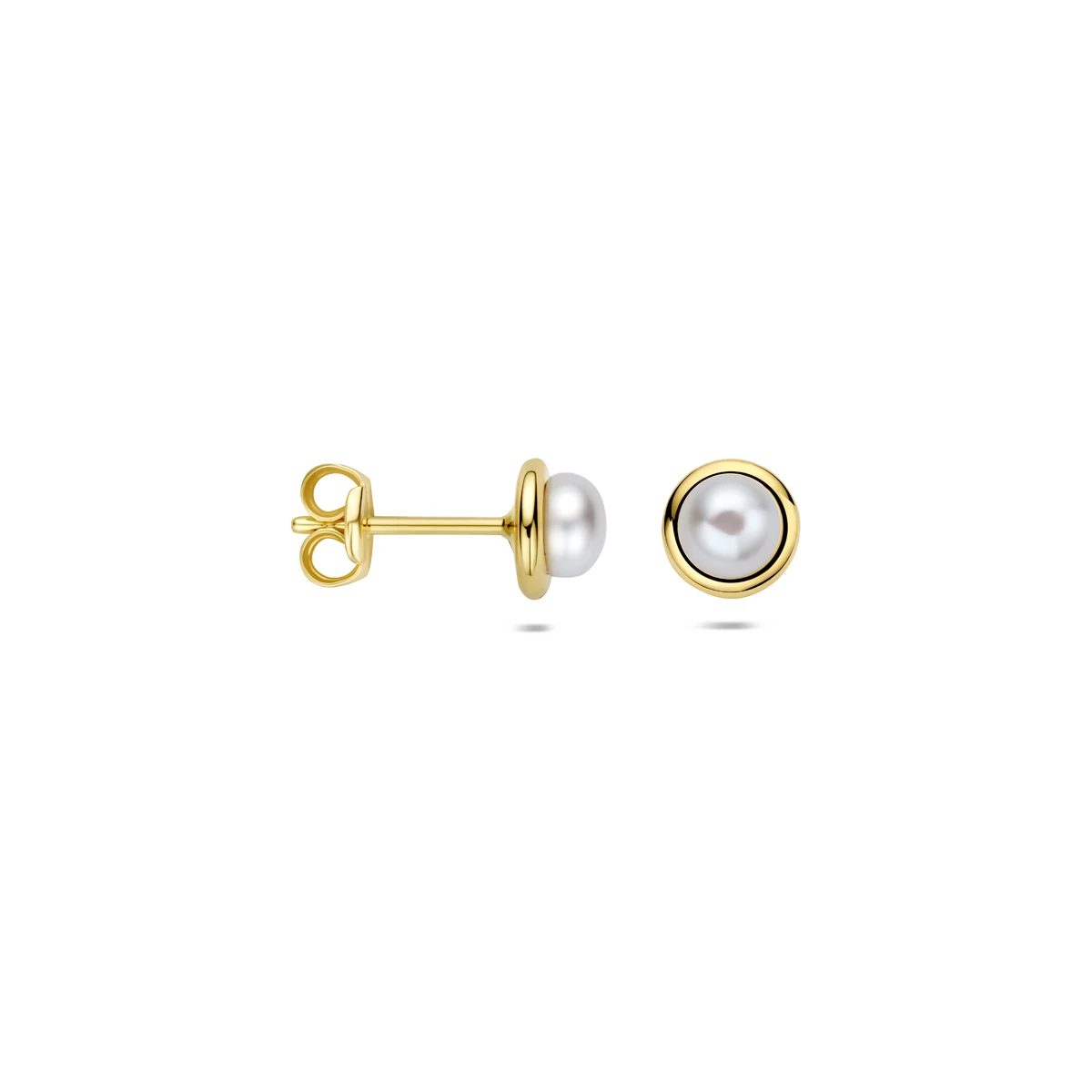 oorknoppen parel 6 mm 14K geelgoud