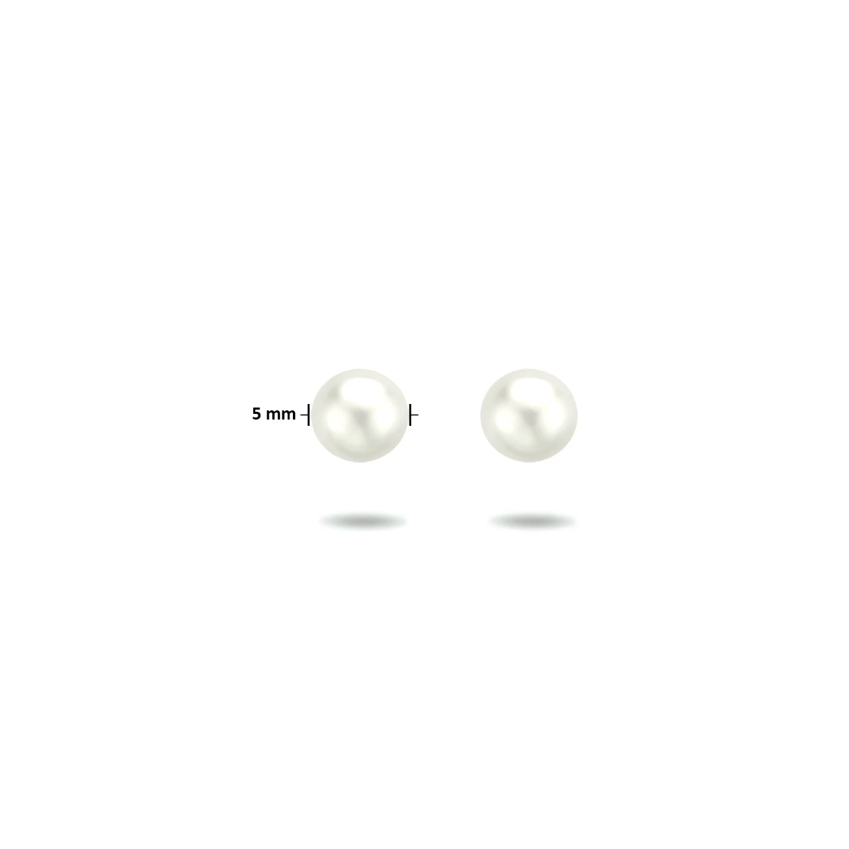 oorknoppen parel zilver gerhodineerd