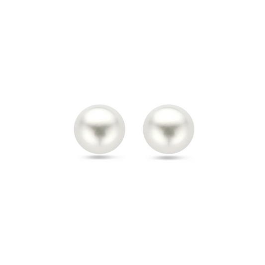oorknoppen parel zilver gerhodineerd