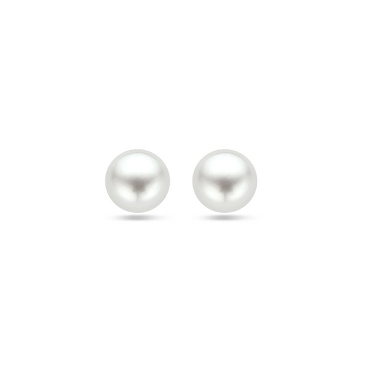 oorknoppen parel zilver gerhodineerd