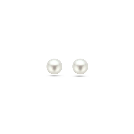 oorknoppen parel zilver gerhodineerd