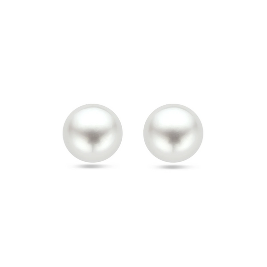oorknoppen parel zilver gerhodineerd