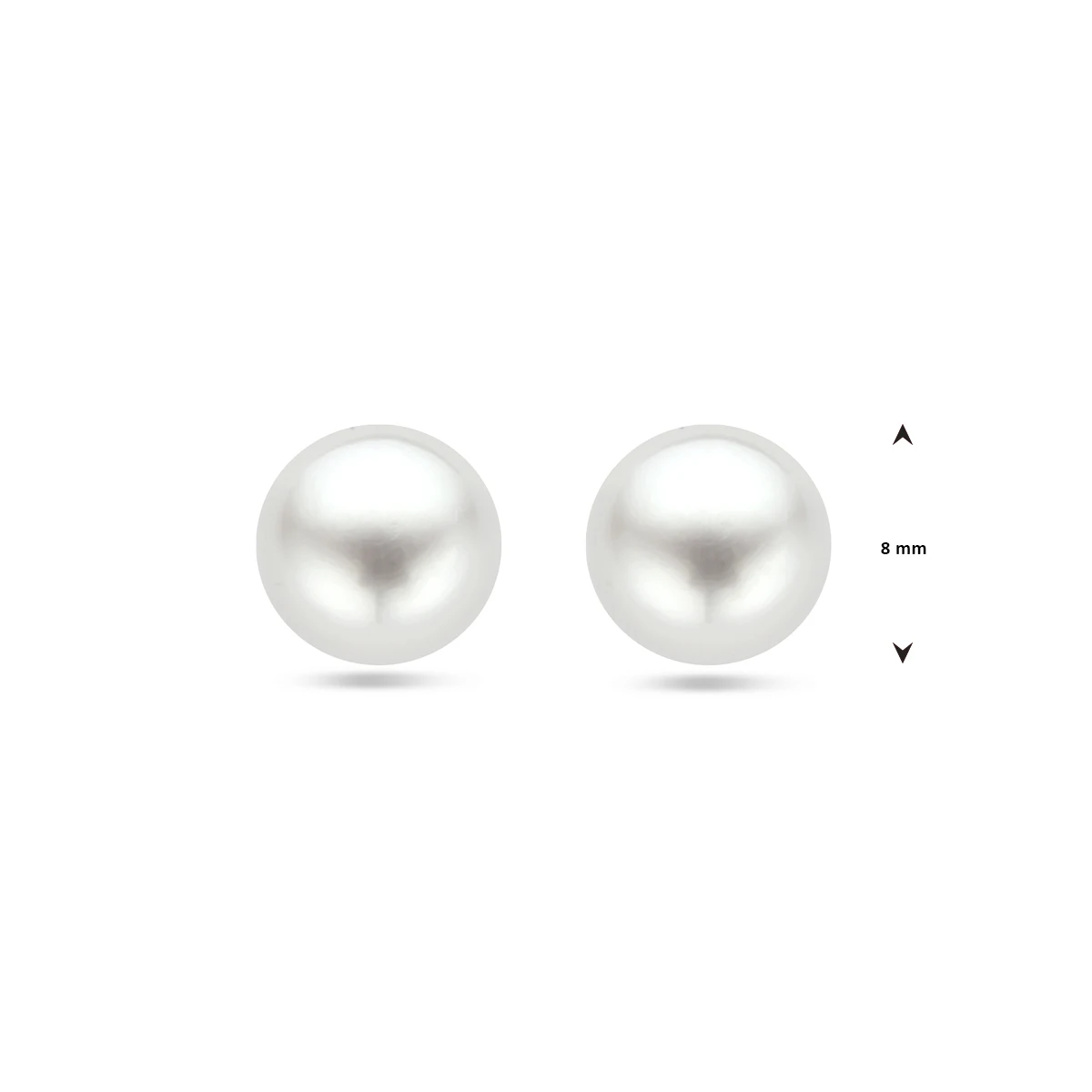 oorknoppen parel zilver gerhodineerd