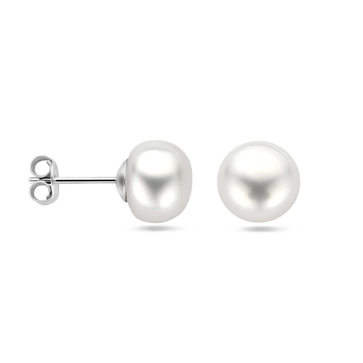 oorknoppen parel zilver gerhodineerd