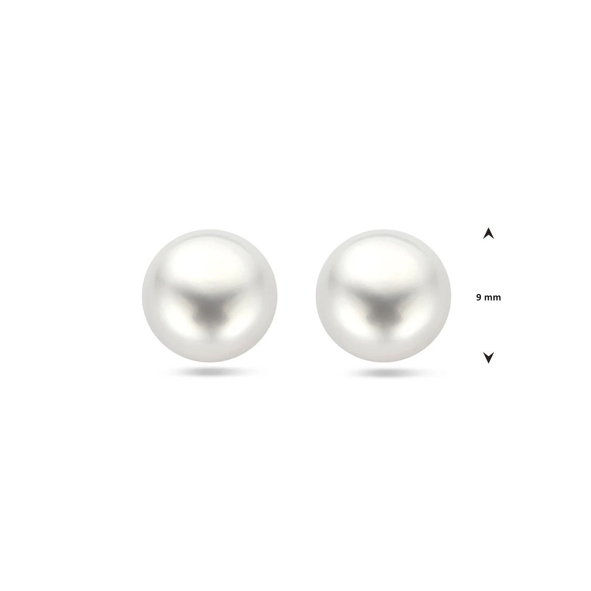 oorknoppen parel zilver gerhodineerd