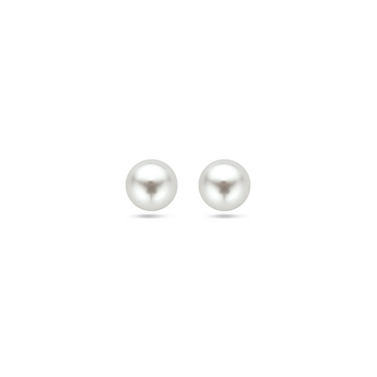 oorknoppen parel zilver gerhodineerd