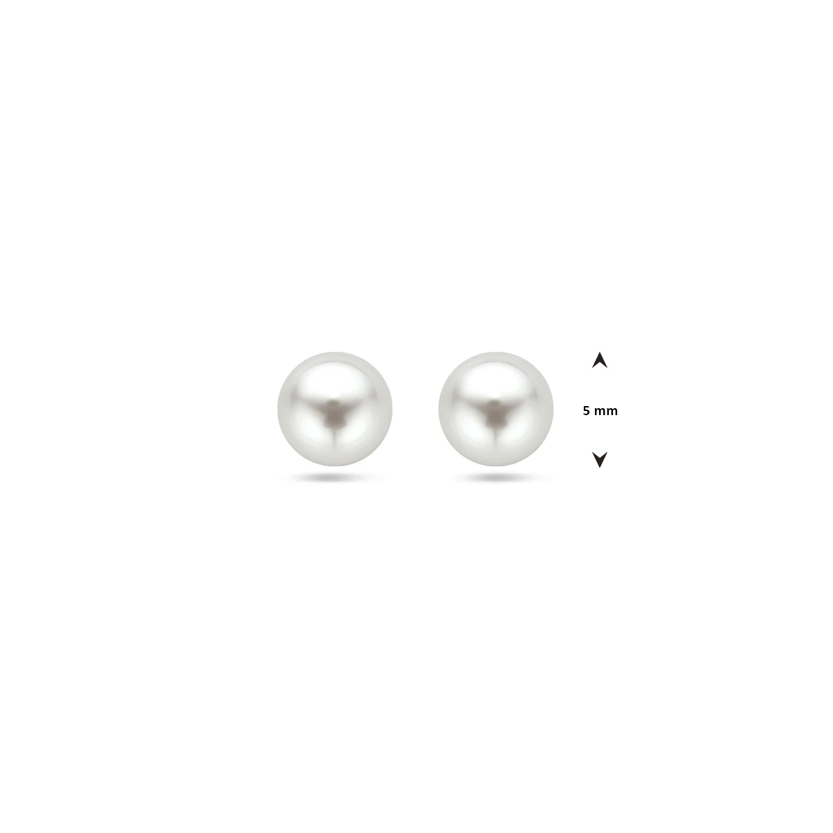 oorknoppen parel zilver gerhodineerd
