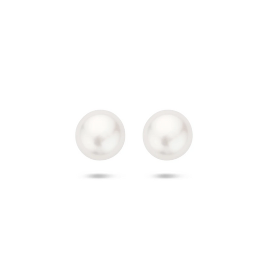 oorknoppen parel zilver gerhodineerd