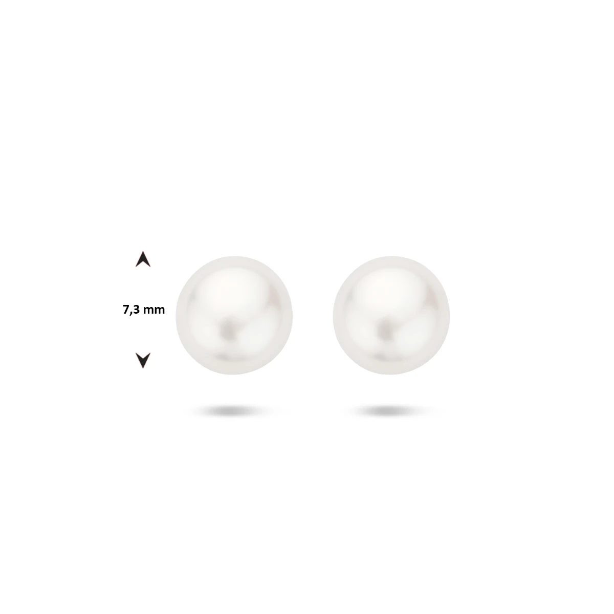 oorknoppen parel zilver gerhodineerd