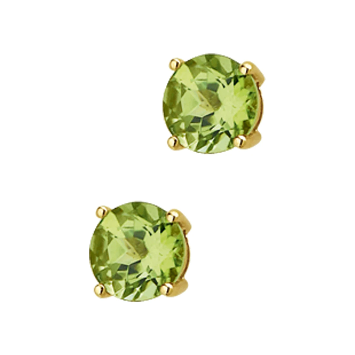 oorknoppen peridot 14K geelgoud