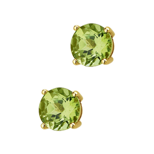 oorknoppen peridot 14K geelgoud