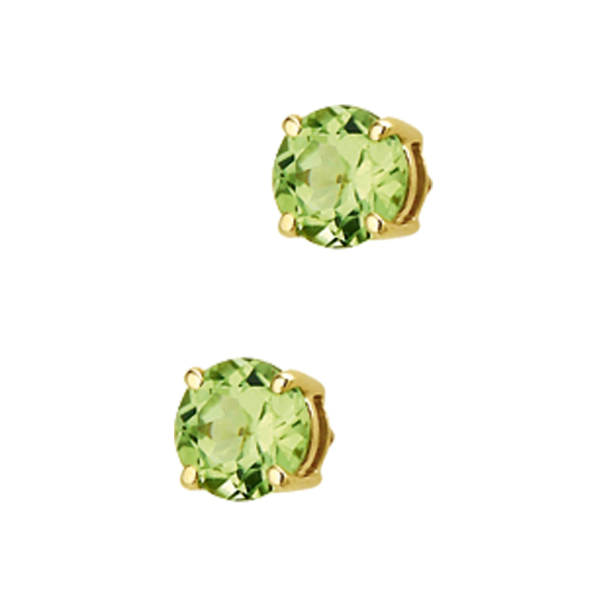 oorknoppen peridot 14K geelgoud
