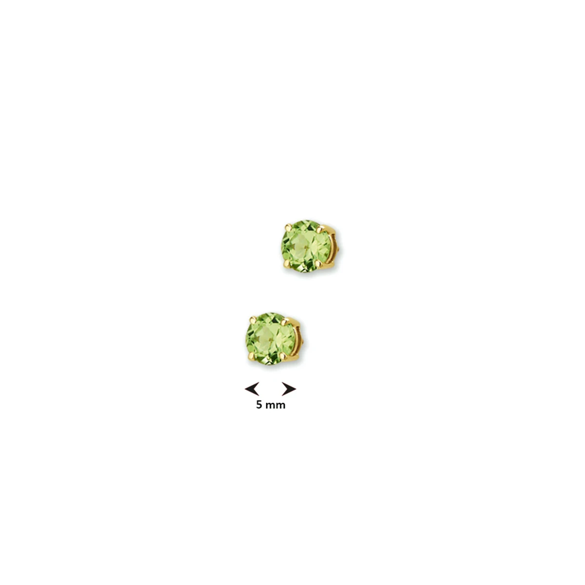 oorknoppen peridot 14K geelgoud