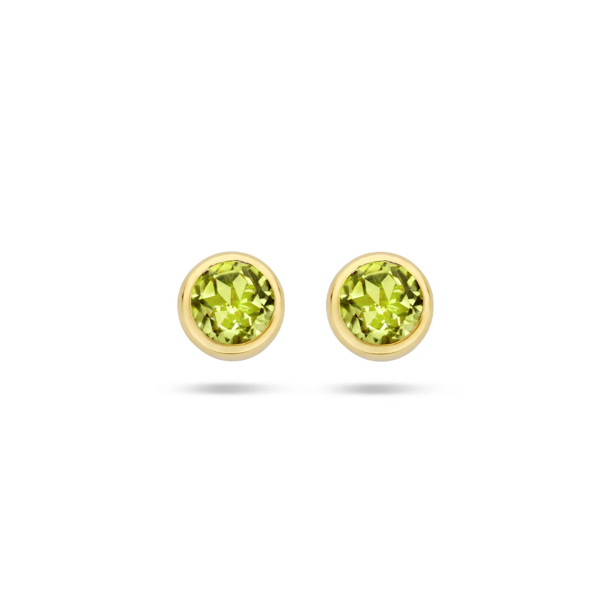 oorknoppen peridot 14K geelgoud
