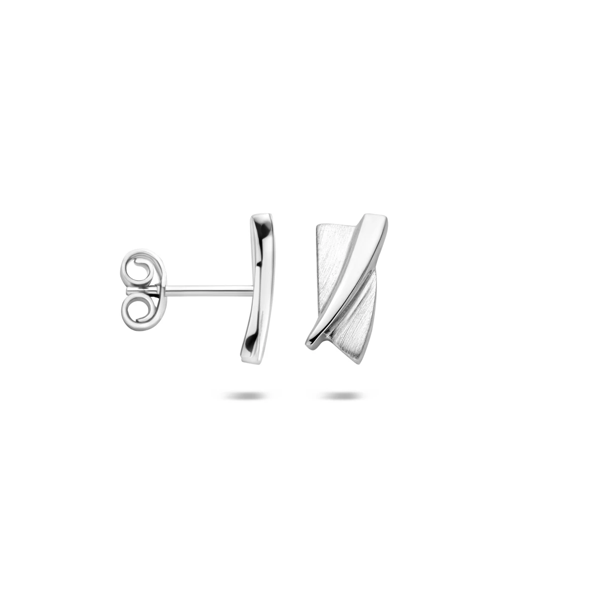 oorknoppen poli/mat 12 mm zilver gerhodineerd