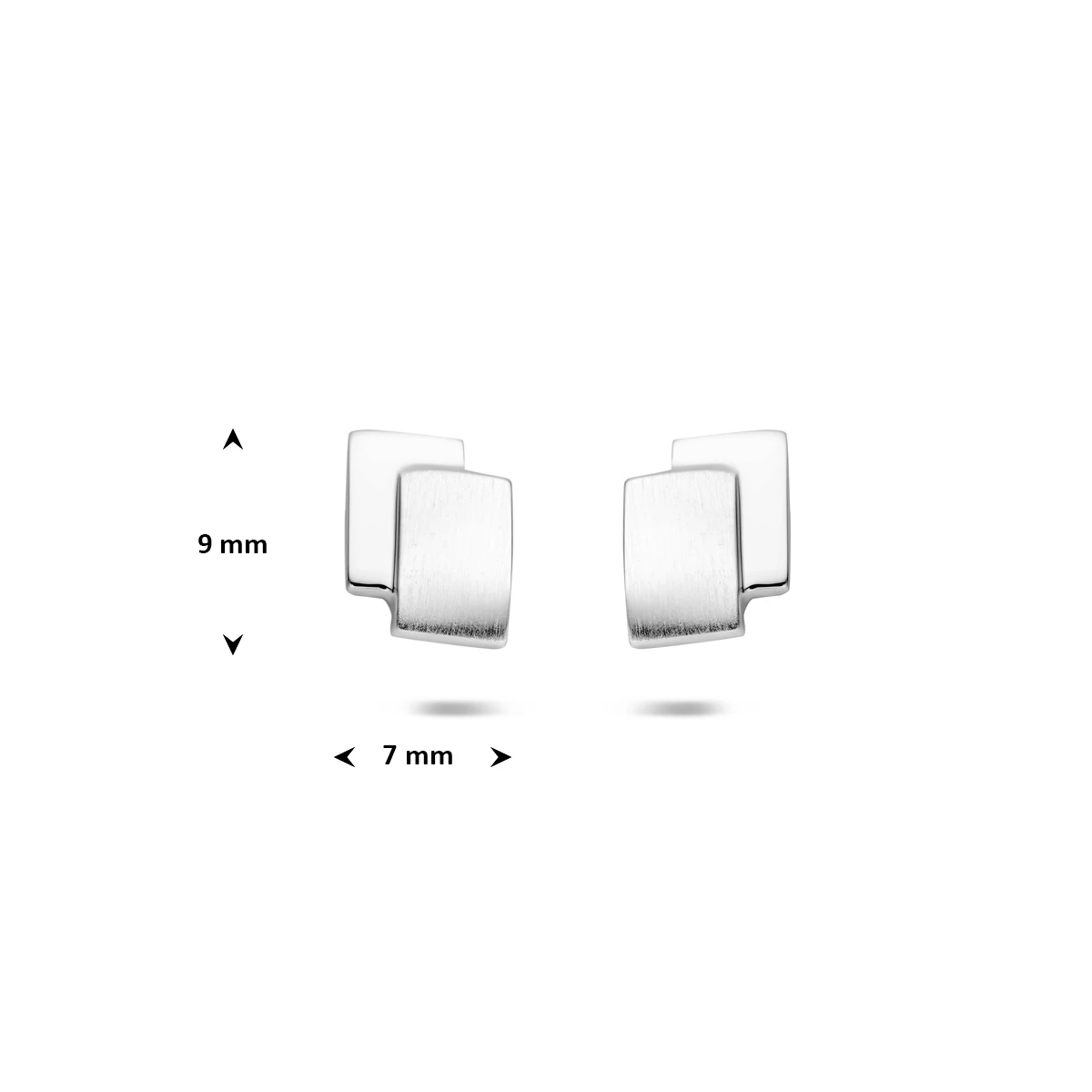 oorknoppen poli/mat 9 mm zilver gerhodineerd