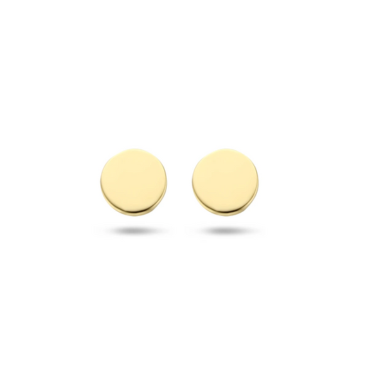 oorknoppen rond 14K geelgoud