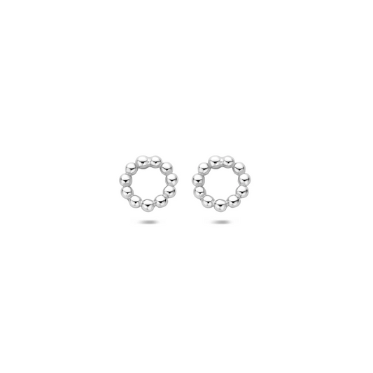 oorknoppen rond bolletjes 7 mm zilver gerhodineerd