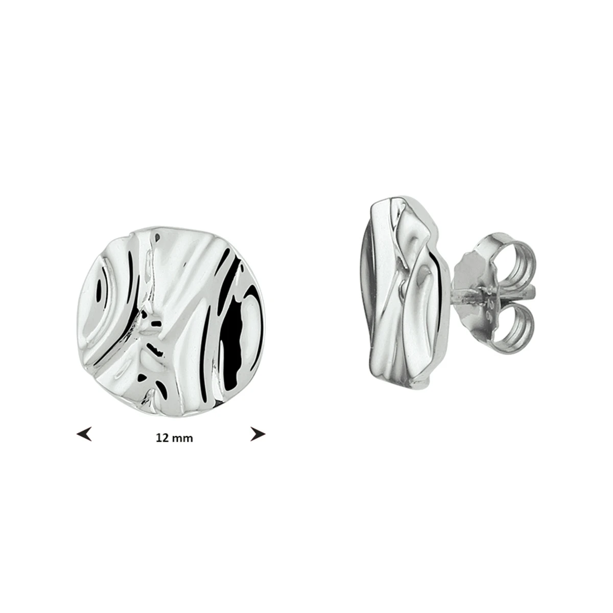 oorknoppen rond zilver gerhodineerd